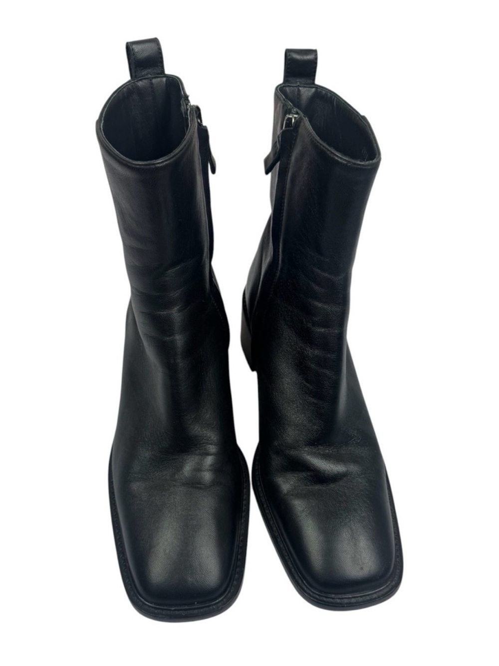 Everlane The City Boot Black Leather Ankle Boots sz 9 *Made in Italy